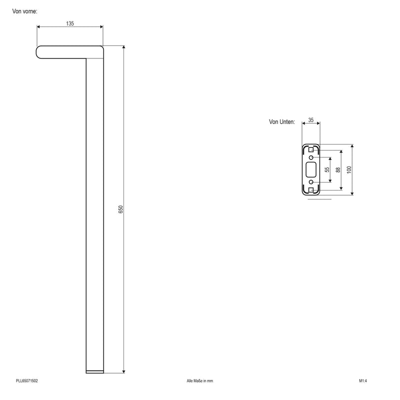 EVN Lichttechnik - Wegeleuchte LED-Wegeleuchte PLL65071502 3000K anthrazit