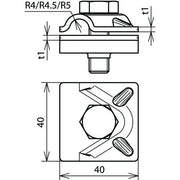 DEHN - Verbinder für Blitzschutz MV-Klemme MVK 10 SKM10X35 V4A NIRO(V4A) f. Rd 10mm
