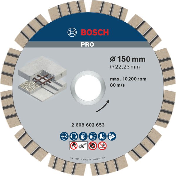 Bosch - Trenn-/Schleifscheibe Diamanttrennscheibe 2608602653 PRO Concrete