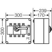 Hensel - Lasttrennschalter MiLasttrennschaltergehäuse Mi 7254 250A, 4polig + PE