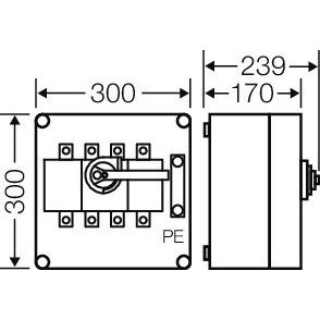 Hensel - Lasttrennschalter MiLasttrennschaltergehäuse Mi 7254 250A, 4polig + PE