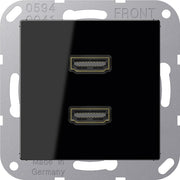 Jung - Multifunktions-Anschlussdose Multimedia-Anschluss sw MA A 1133 SW 2 x HDMI m.Tragring