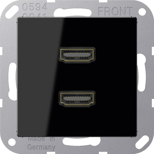Jung - Multifunktions-Anschlussdose Multimedia-Anschluss sw MA A 1133 SW 2 x HDMI m.Tragring