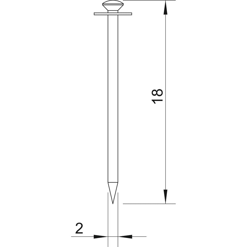 OBO Bettermann - Nagel IMPU-Stahlnadel 500 18 blau − 100 Stück
