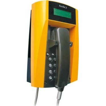 FHF Funke+Huster - Wettergeschütztes Telefon Telefon m.Display FernTel 3 #11231022 Wendelschnur sw/rt