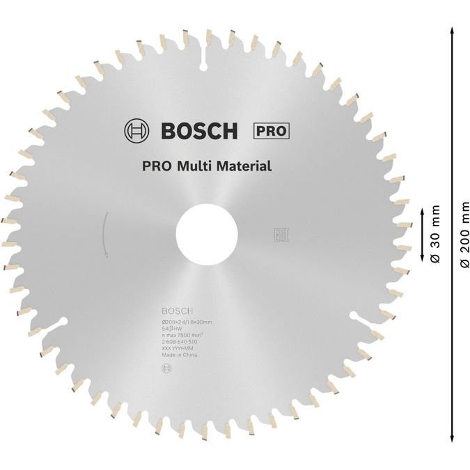 Bosch - Kreissägeblatt PRO Multi Material 2608640510 Kreissägeblatt 200 x