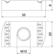 OBO Bettermann - Gleitmutter MS41SN M10 A4 M10, für Profilsch. − 50 Stück