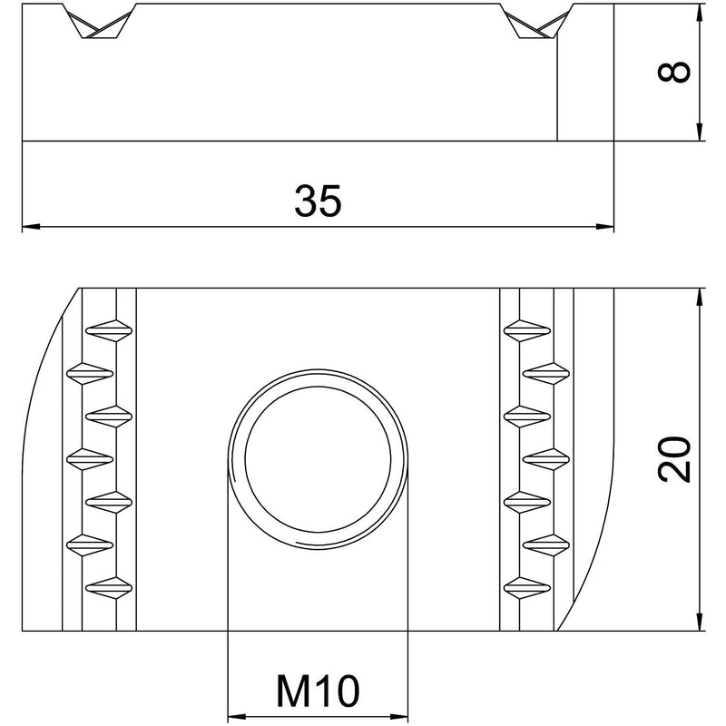 OBO Bettermann - Gleitmutter MS41SN M10 A4 M10, für Profilsch. − 50 Stück
