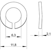 OBO Bettermann - Sicherungsscheibe Federring LWS M6 A4 M6 − 100 Stück