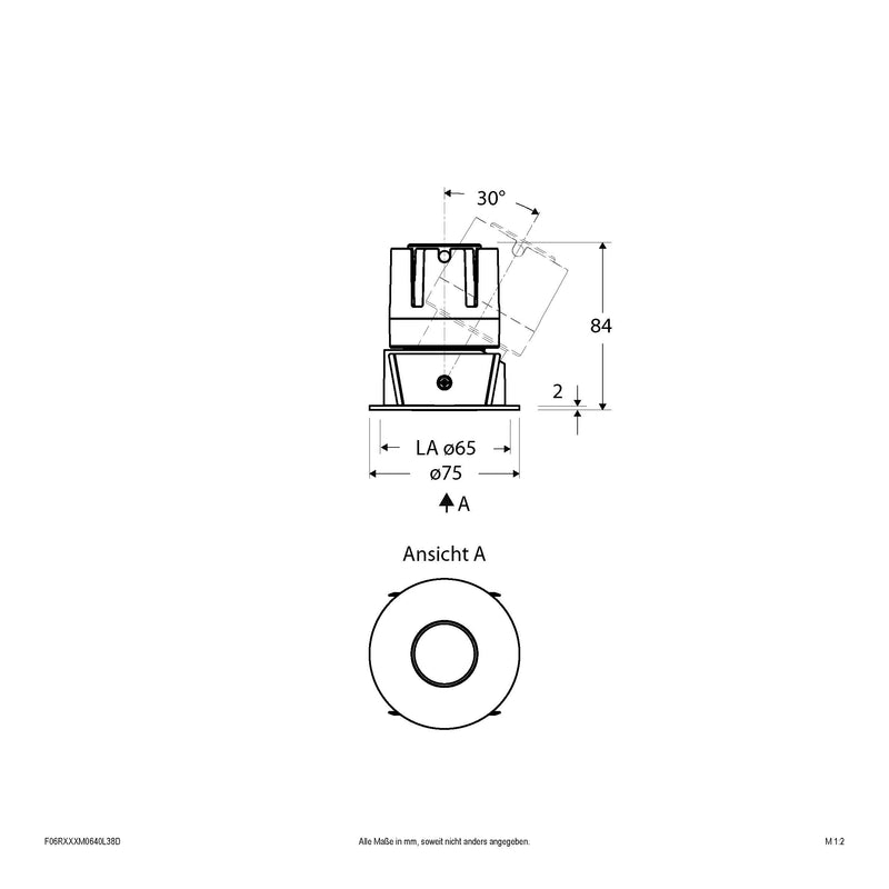 EVN Lichttechnik - Downlight/Strahler/Flutlicht LED-Einbauleuchte modular F06RXXXM0640L38D Konfigurationstype