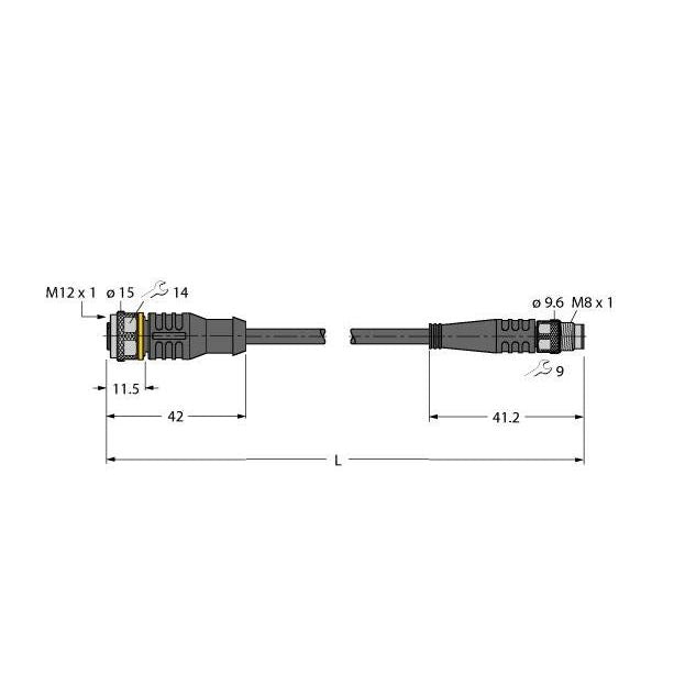 Turck - Konfektioniertes Sensor-Aktor-Kabel Aktuator- u. Sensorleitung RKC4.4T-5-PSG4M/TXL PUR
