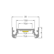 Brumberg Leuchten - Mechanisches Zubehör/Ersatzteile für Leuchten LED-Flachprofil 20x8mm 53600260 2000mm alu eloxiert