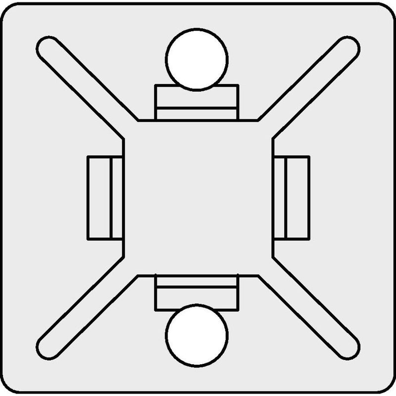 HellermannTyton - Befestigungssockel und -element für Kabelbinder Befestigungssockel MB3-N66-NA-C1 − 100 Stück