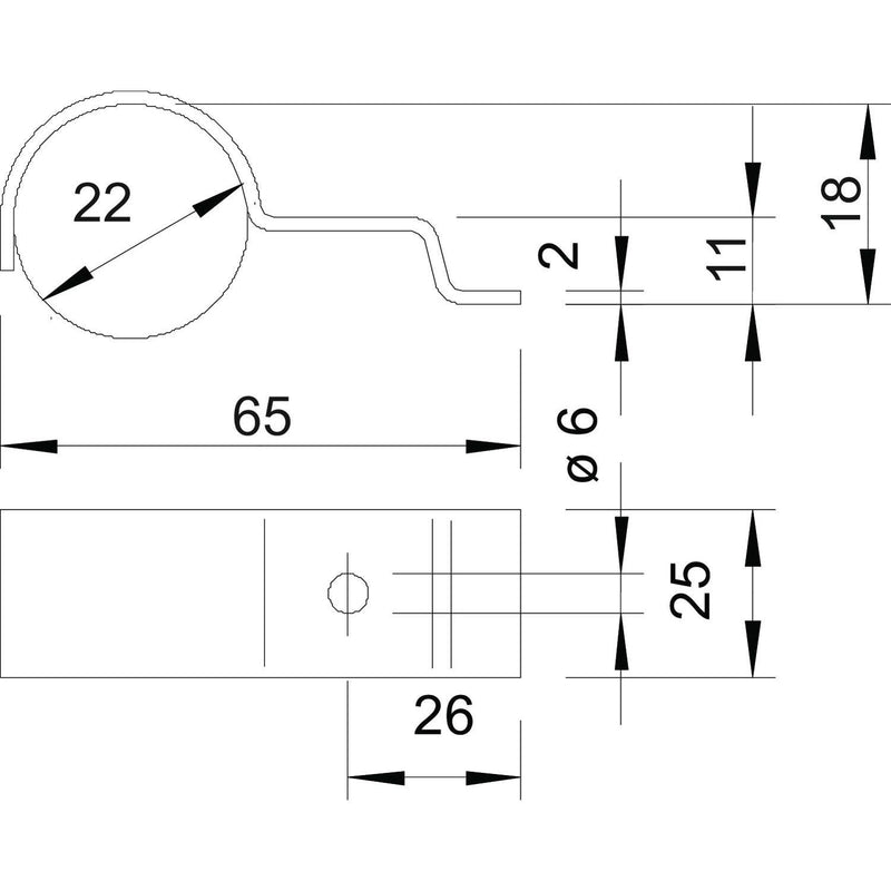 OBO Bettermann - Befestigungsschelle für Kabel/Rohre Kabelschelle, schwer 1594 22 G