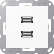 Jung - Multifunktions-Anschlussdose Multimedia-Anschluss aws MA A 1153 WW 2 x USB m.Tragring