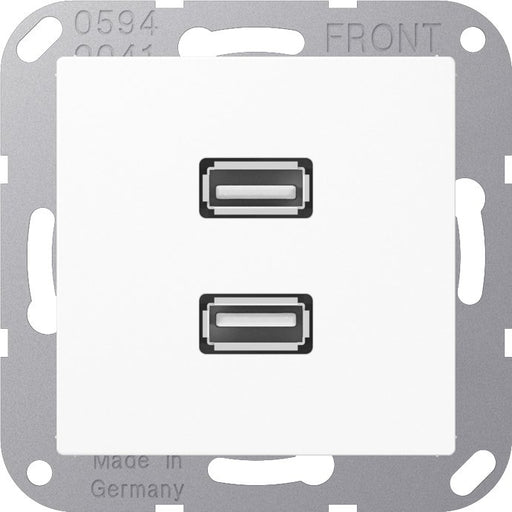 Jung - Multifunktions-Anschlussdose Multimedia-Anschluss aws MA A 1153 WW 2 x USB m.Tragring
