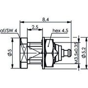 Telegärtner - Koax-Steckverbinder MMCX-Einbaubuchse Au 100025110 50Ohm − 5 Stück