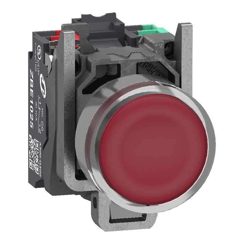 Schneider Electric - Drucktaster, Komplettgerät Leuchtdruckt. Rt 1S 1Ö XB4BW34B55 24V 22Mm Push In