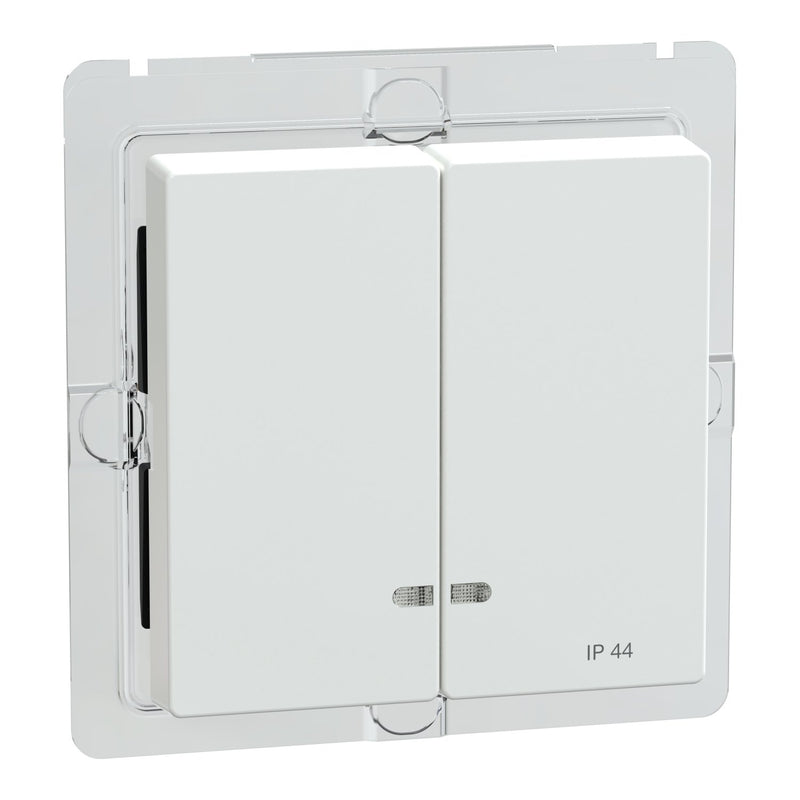Merten - Abdeckung/Bedienelement für Installationsschalterprogramme Doppelwippe aws/gl MEG3424-0325 Kontrollfenster IP44