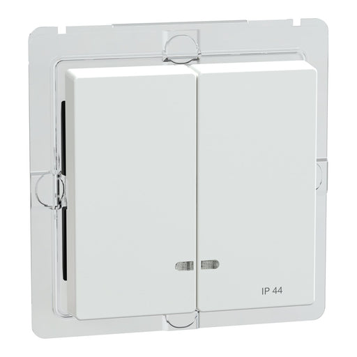 Merten - Abdeckung/Bedienelement für Installationsschalterprogramme Doppelwippe aws/gl MEG3424-0325 Kontrollfenster IP44