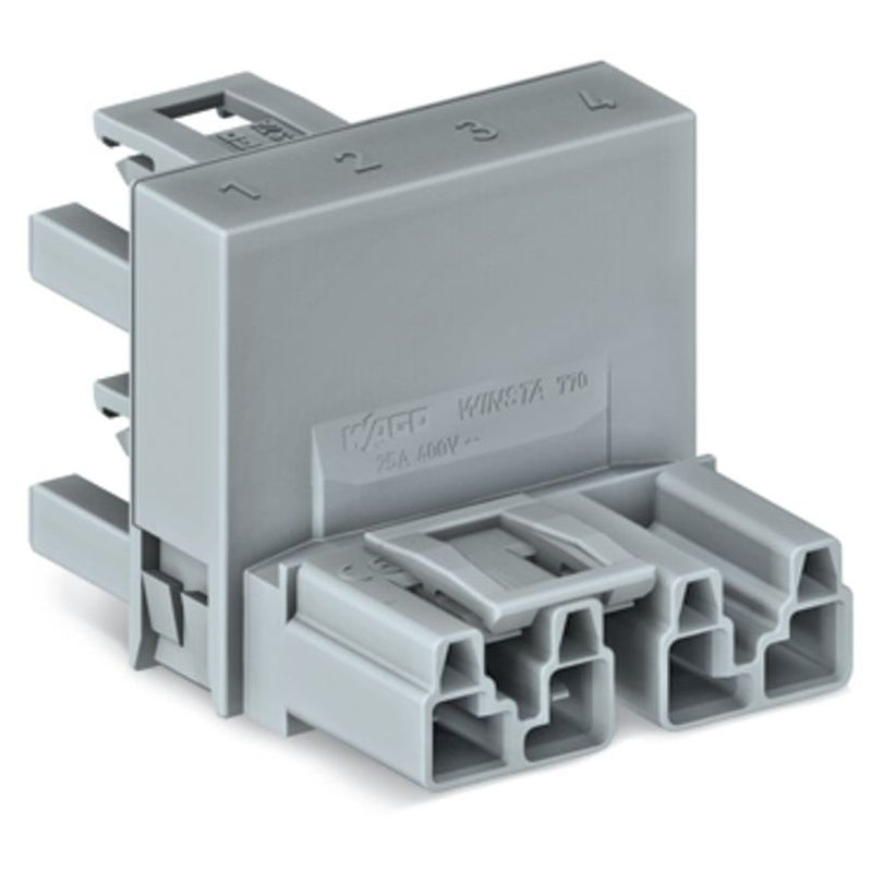 WAGO - Kompaktverteiler für steckbare Gebäudeinstallation h-Verteiler 4-polig 770-1781 Kod. B,grau − 50 Stück