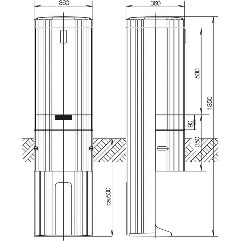 ABN - Leergehäuse Freiluftsäule aus SL135A FB1BH3,H=1350mm