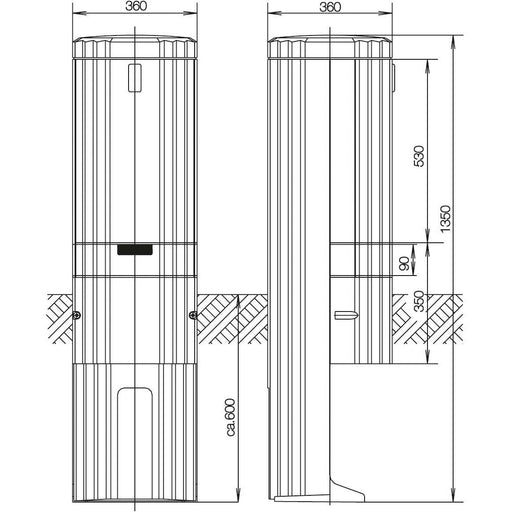 ABN - Leergehäuse Freiluftsäule aus SL135A FB1BH3,H=1350mm