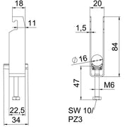 OBO Bettermann - Bügelschelle BS-U3-K-16 ALU 3-fach − 50 Stück