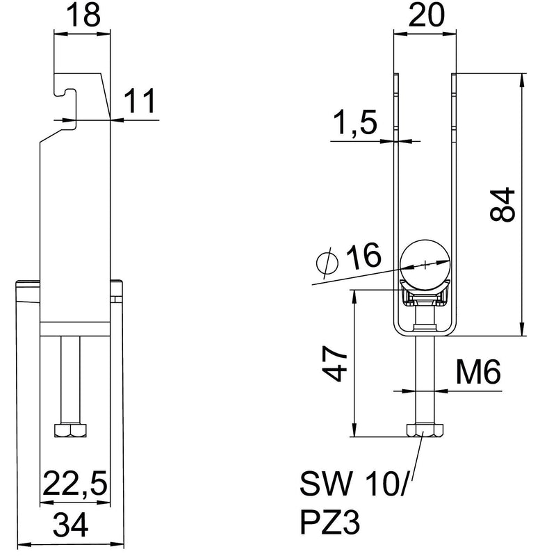 OBO Bettermann - Bügelschelle BS-U3-K-16 ALU 3-fach − 50 Stück