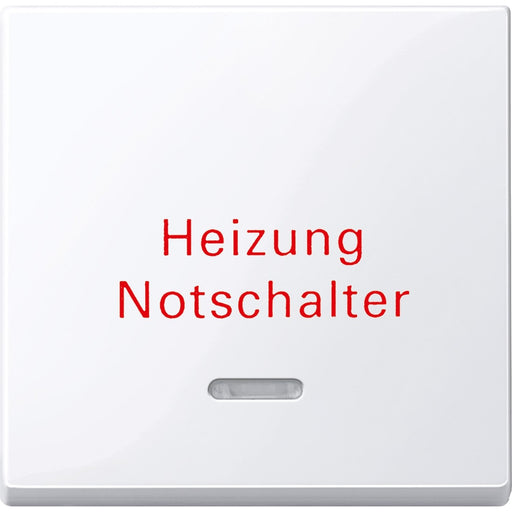 Merten - Abdeckung/Bedienelement für Installationsschalterprogramme Wippe Kontr.Fenster aws/gl 435125 Aufdruck Heizung
