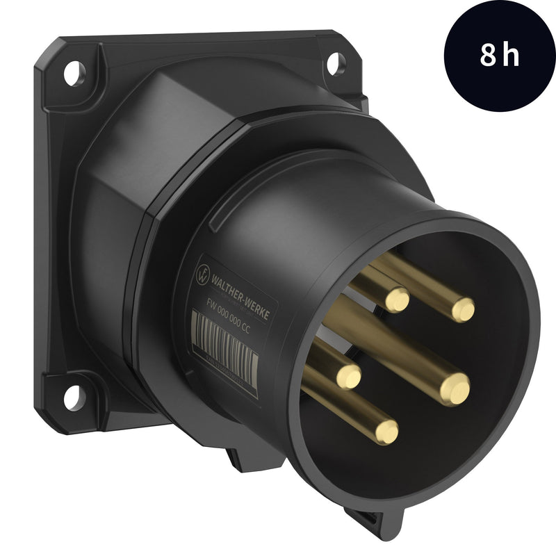 Walther Werke - CEE-Gerätestecker (IEC 60309) CEE NEO Anbaugerätestecker FW713508SK schräg 16A5P8h IP54 − 10 Stück