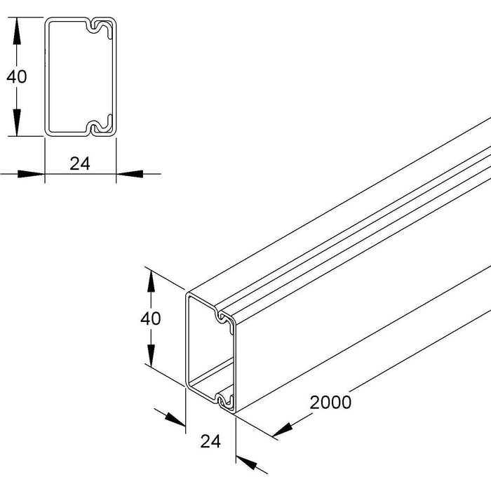 HKL - Leitungsführungskanal Kanal gr HKL2540.1 ohne Trennwand − 2 Meter
