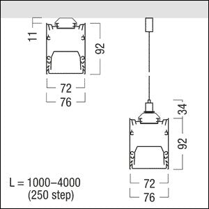 Zumtobel Group - Mechanisches Zubehör/Ersatzteile für Leuchten Kanal für LED-Lichtlinie SLN2-C MSC L2750 WH weiß
