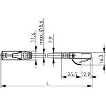 Telegärtner - Patchkabel Kupfer Patchkabel U/UTP C.6 7,5m 100008896 MP8 250,LSZH,gr,1:1