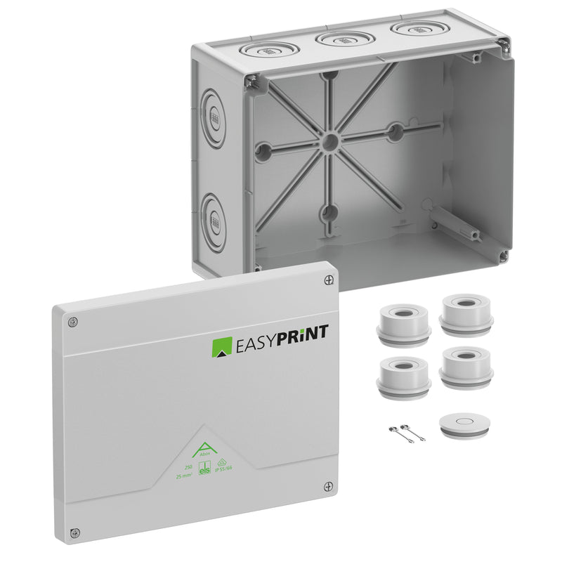 Spelsberg - Dose, Gehäuse für Montage auf der Wand/Decke Abzweigkasten Abox 250-L EasyPrint IP55/IP66