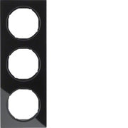 Berker - Abdeckrahmen Rahmen Glas/sw 10132216 3fach