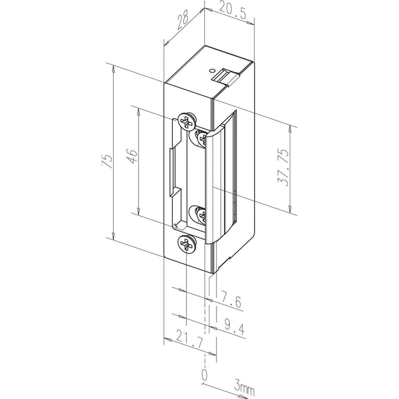 Assa Abloy effeff - Elektrischer Türöffner Elektro-Türöffner 37----------E91 Fafix o.Stulp.12V