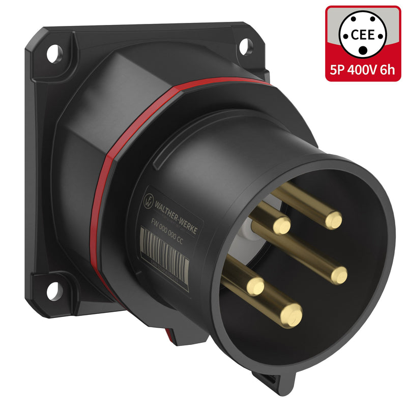 Walther Werke - CEE-Gerätestecker (IEC 60309) CEE NEO Phasenwender FW713506PH schräg 16A5P6h IP54 − 10 Stück