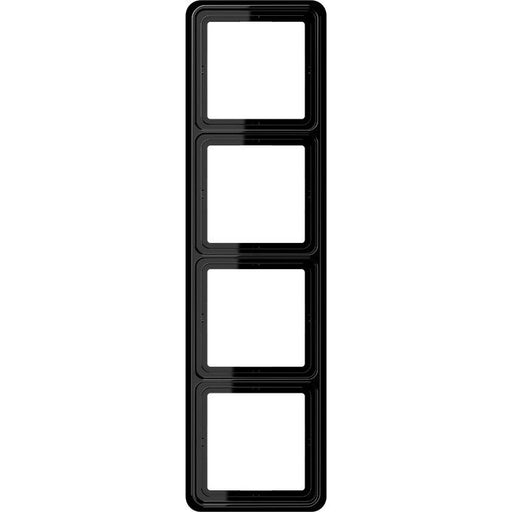Jung - Abdeckrahmen Rahmen 4-fach sw CD 584 SW waage/senkrecht
