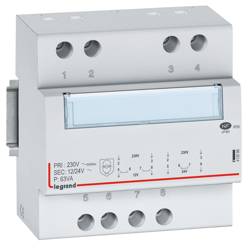 Legrand - Klingeltransformator Sicherheitstransformator Legrand 413098 63VA, 5TE