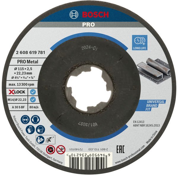 Bosch - Trenn-/Schleifscheibe PRO Metal X-Lock 2608619781 Trennscheibe 115 x