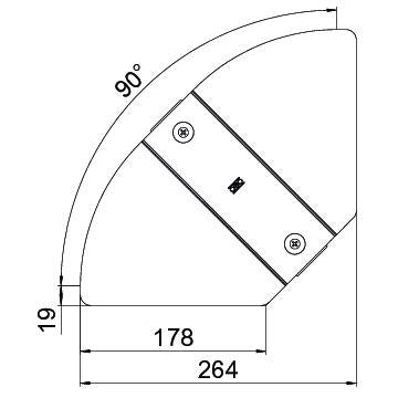 OBO Bettermann - Deckel Bogen für Kabeltragsystem Deckel für Bogen RBD W 200 FS winkelverst. B200mm