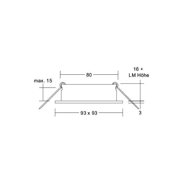 Brumberg Leuchten - Downlight/Strahler/Flutlicht Einbaumodul quadratisch 45011180 strukturschwarz