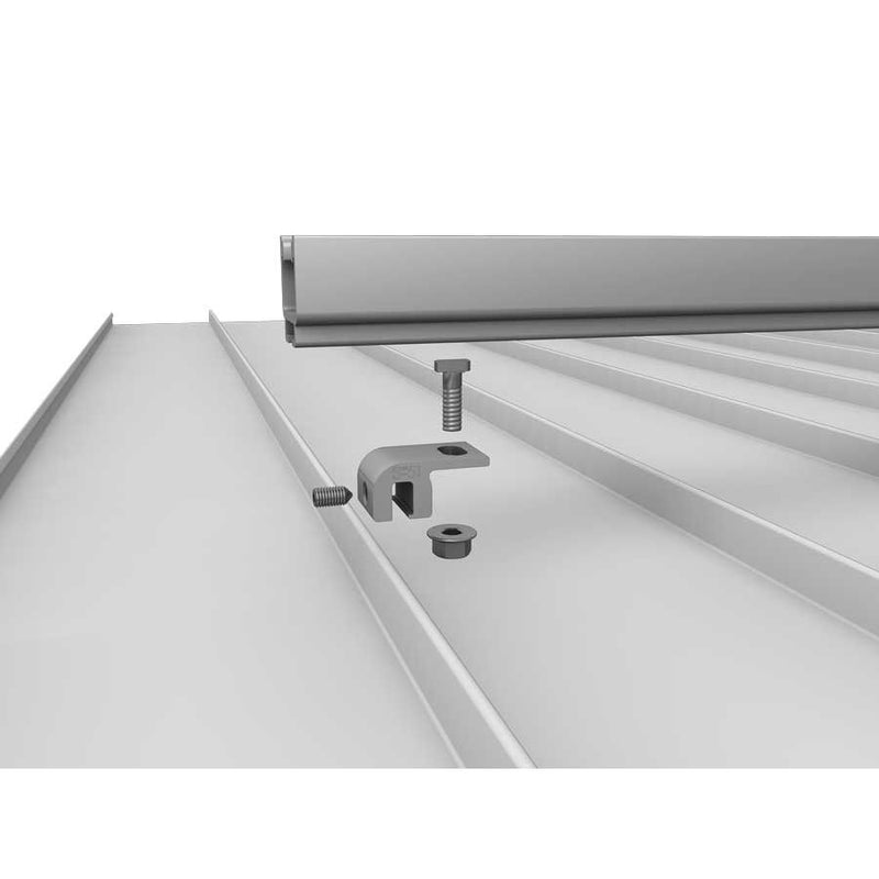 K2 - Photovoltaik-Dach-/Fassadenbefestigung Stehfalz Aluminiumklemme 1001052 Langloch 11x22mm − 1 Stück