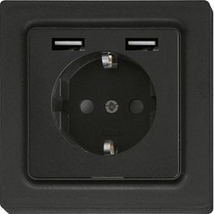 Eltako - Steckdose Schutzkontakt-Steckdose DSS55E+2xUSBA-am anthrazit matt