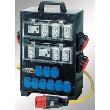 Gifas Electric - CEE-Steckdosen-Kombination (IEC 60309) Vollgummi-Wandverteiler 7933N06B2XFI63