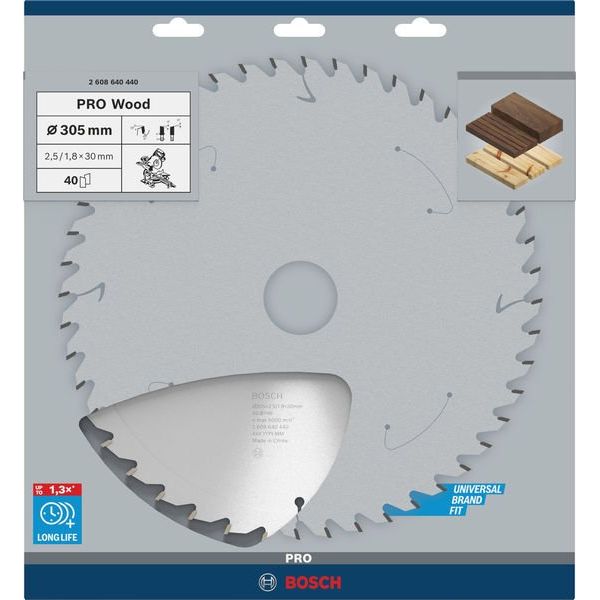 Bosch - Kreissägeblatt PRO Wood Kreissägeblatt, 2608640440 305 x 2,5 x 30 mm