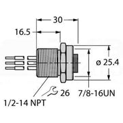 Turck - Zubehör/Ersatzteile für Niederspannungs-Schalttechnik Einbauflansch RKFV48-0.3M#6611023