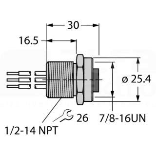 Turck - Zubehör/Ersatzteile für Niederspannungs-Schalttechnik Einbauflansch RKFV48-0.3M#6611023