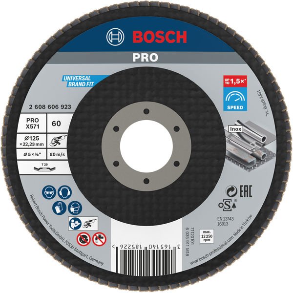 Bosch - Trenn-/Schleifscheibe PRO X571 2608606923 Fächerschleifscheibe